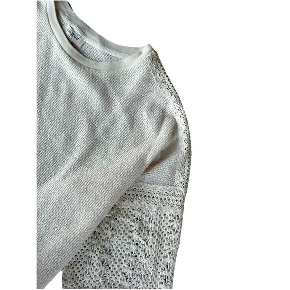 Women’s Cozy Cream Umgee Knit Sweater Crochet Long Sleeves Size L - Picture 4 of 6
